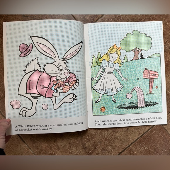 Vintage 1994 Alice in Wonderland Paint with water & dot to dot new unused - Picture 9 of 11